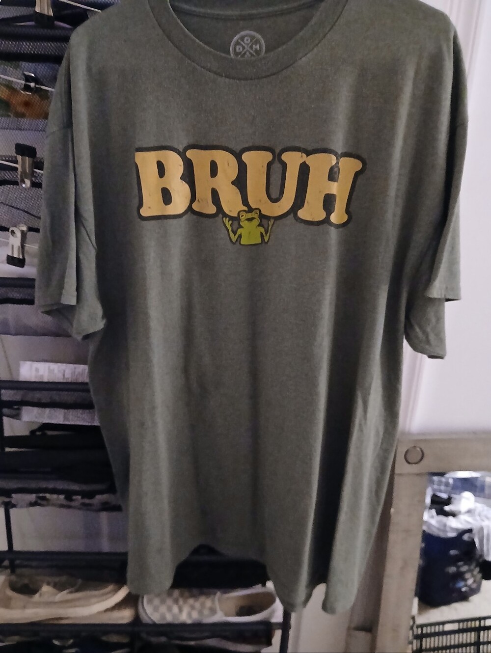 Olive Green 'BRUH' Graphic Short Sleeve Tee